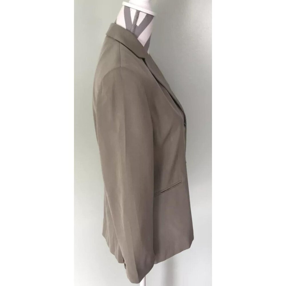 Talbots Gray Green Solid Pure Silk 2 Button Blaze… - image 4